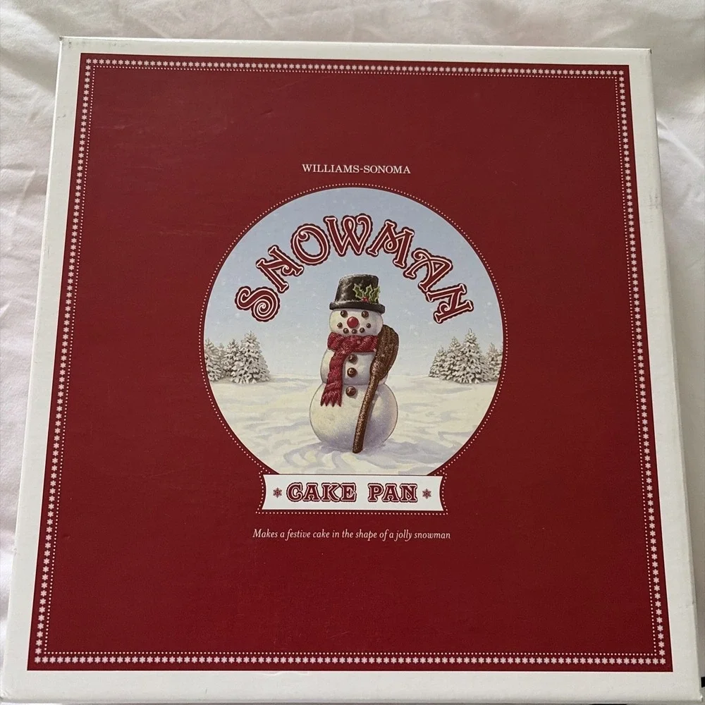 Williams Sonoma Nordic Ware 3D Snowman Cake Pan Baking Holiday Mold Original Box